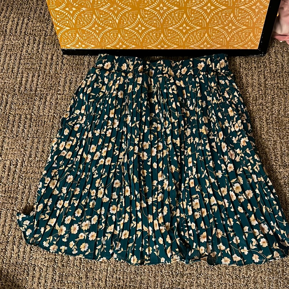 Green floral skirt